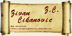 Živan Čikanović vizit kartica